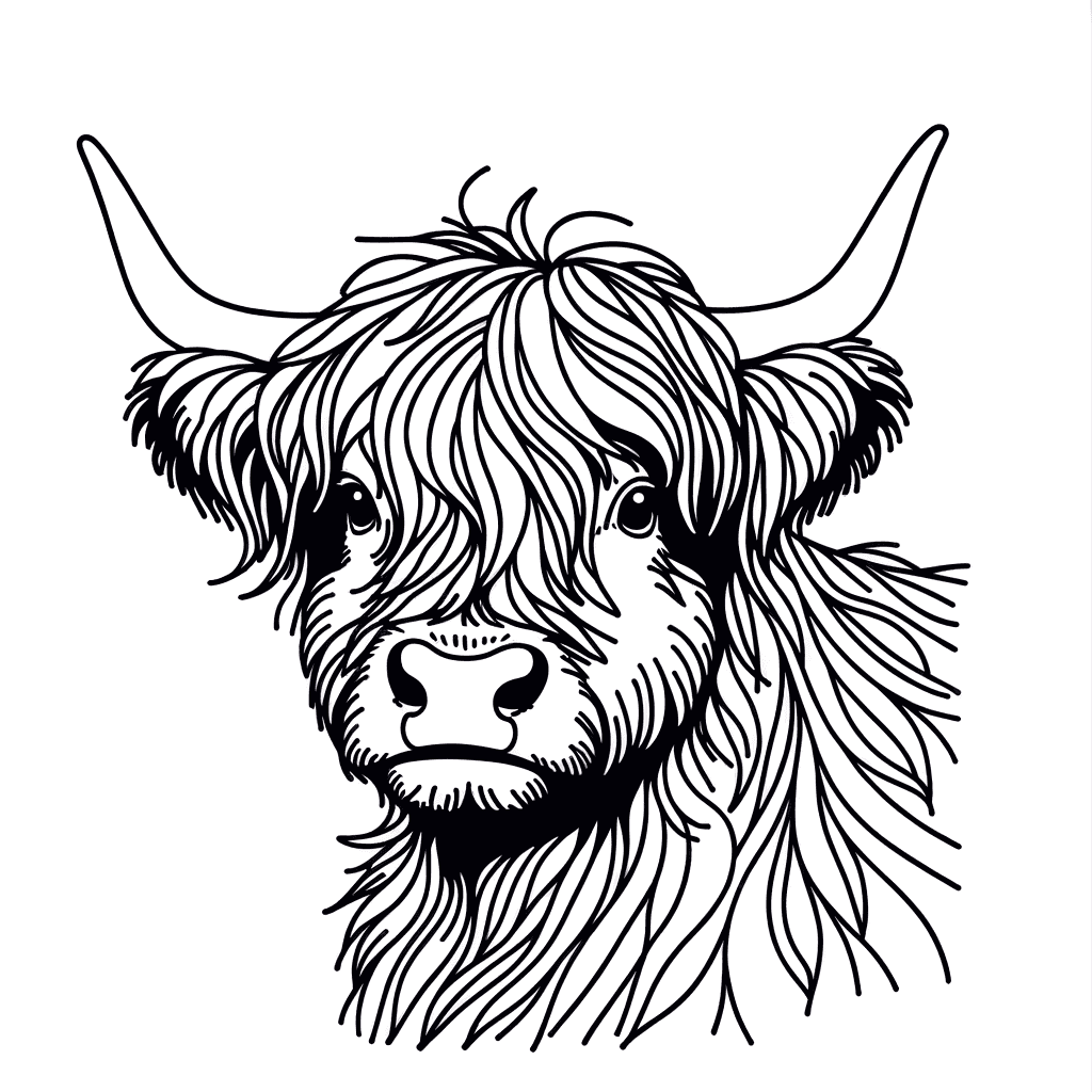 Portrait eines Schottischen Hochlandrindes